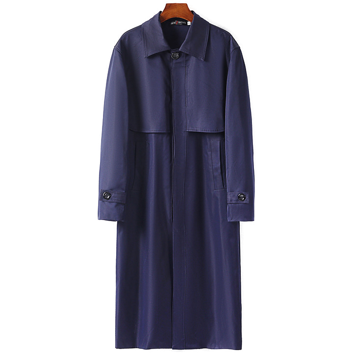 Big and Tall Mens Long Trench Coat Without Belt