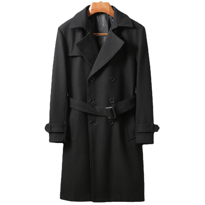 Big and Tall Mid Length Double Breasted Wool Peacoat