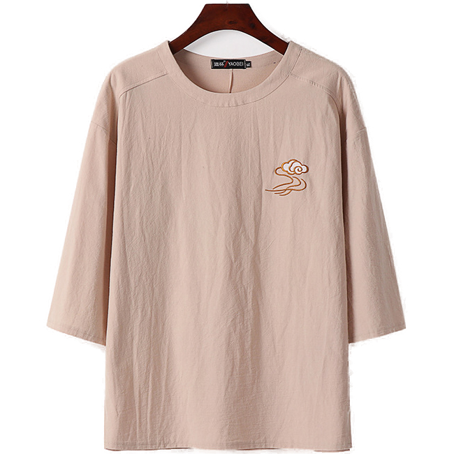 Big and Tall Round Neck 3 Quarter Sleeve T Shirts