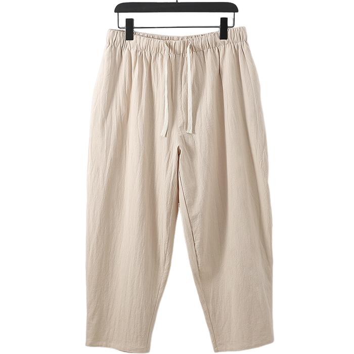 Large Size Mens Casual Ankle Length Linen Pants