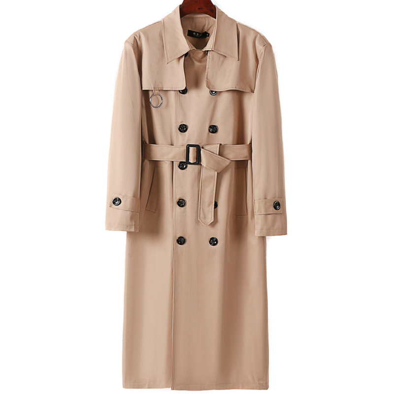 Oversized Mens Double Breasted Knee Length Trench Coat