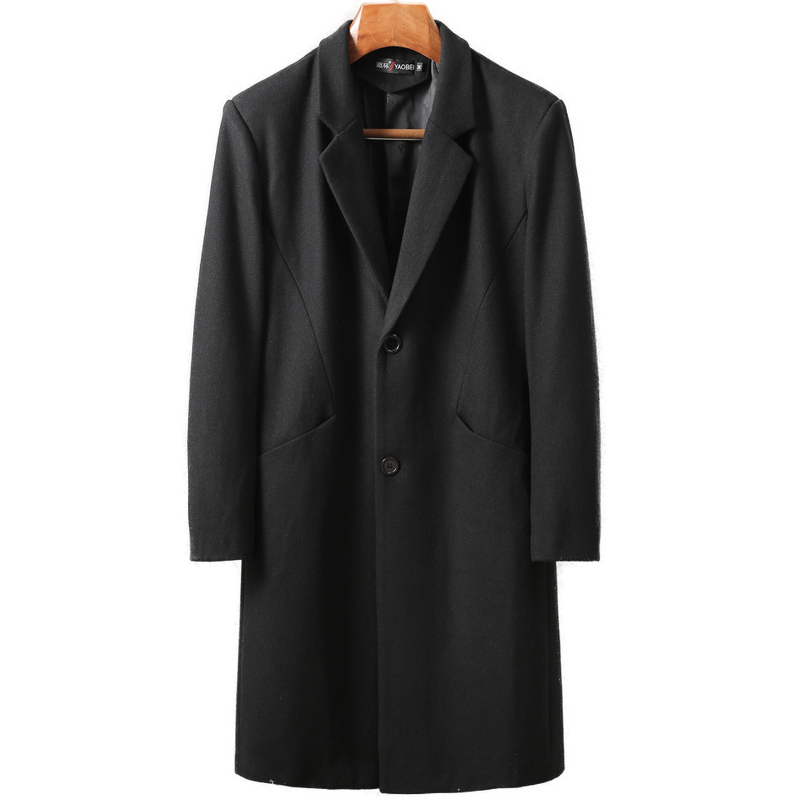 Oversized Men's Wool Blend Mid Length Coat