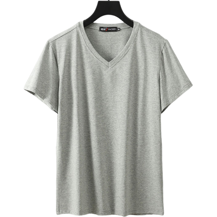 Plus Size Mens Pure Cotton V Neck T Shirts