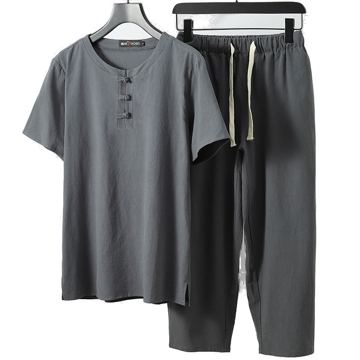 Tall Men's Henley Shirt and Pants Outfit