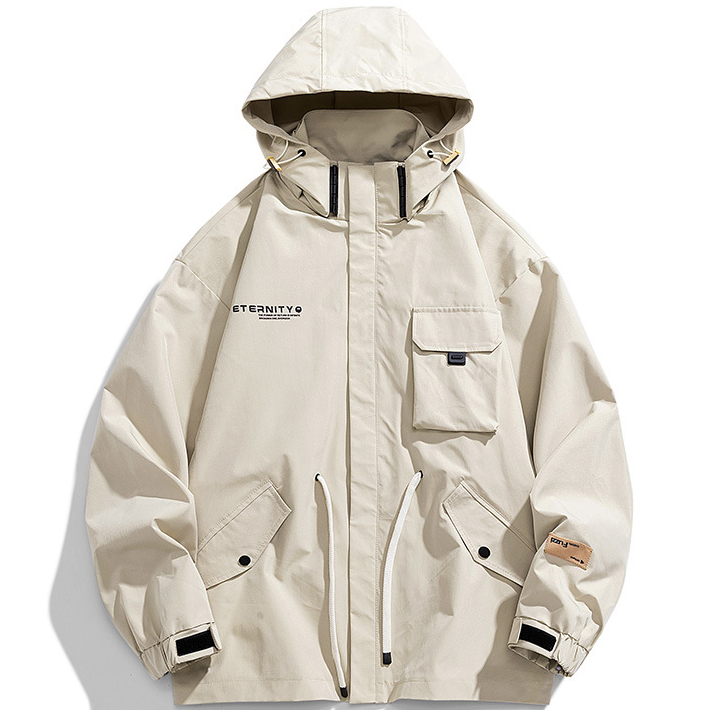 Plus Size Mens Drawstring Zip Up Hoodie