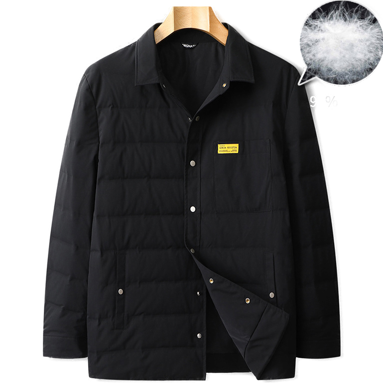 Big and Tall Mens Lightweight Down Shirt Jacket With Collar