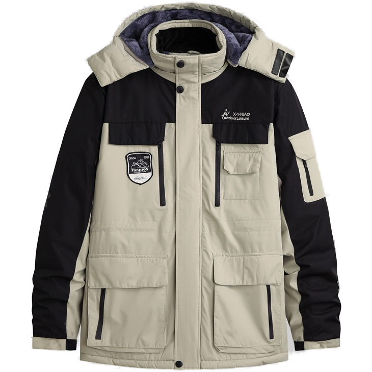 Plus Size Mens Hiking Fleece Waterproof Ski Jacket