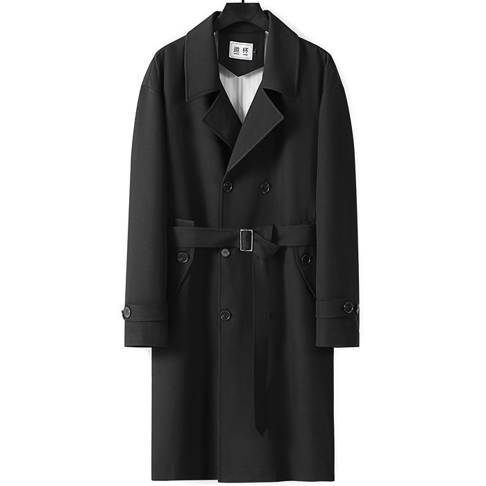 Mens Plus Size Classic Double Breasted Trench Coat