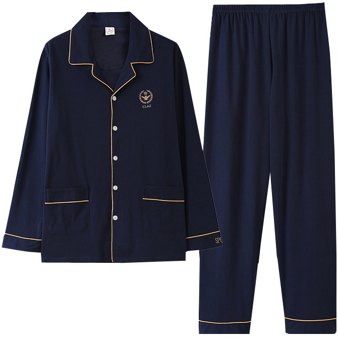 Big and Tall Pure Cotton Long Sleeve Pajama Set