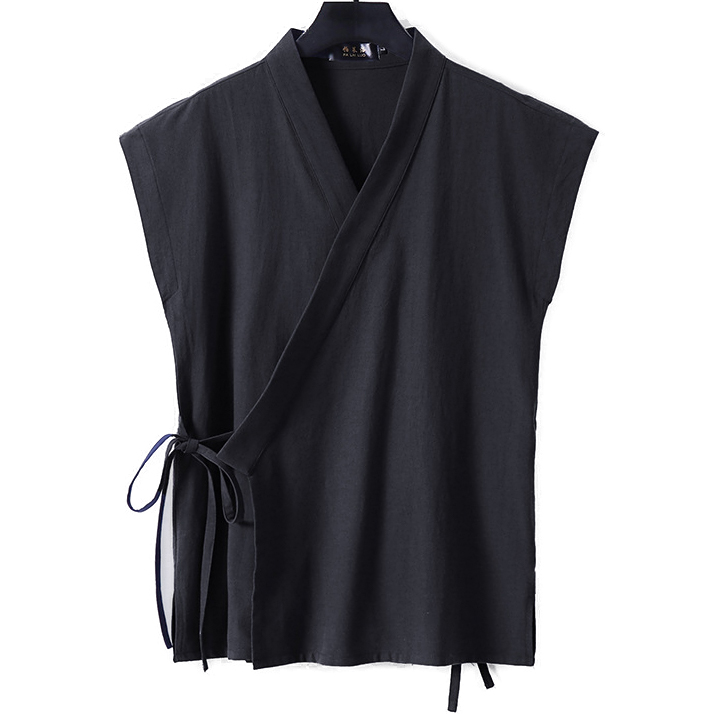 Big and Tall Men's Hanfu Vest With Wrap Around