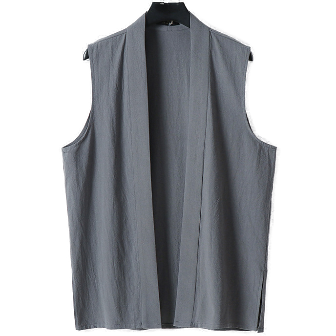 Big and Tall Mens Linen Kimono Cardigan Sleeveless Vests
