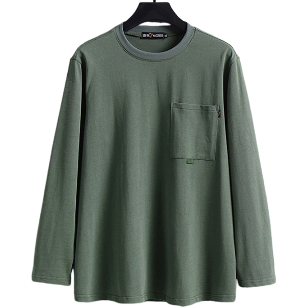 Big and Tall Pure Cotton Crew Neck Long Sleeve T-shirt