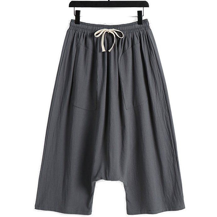 Plus Size Mens Linen Drop Crotch Harem Pants